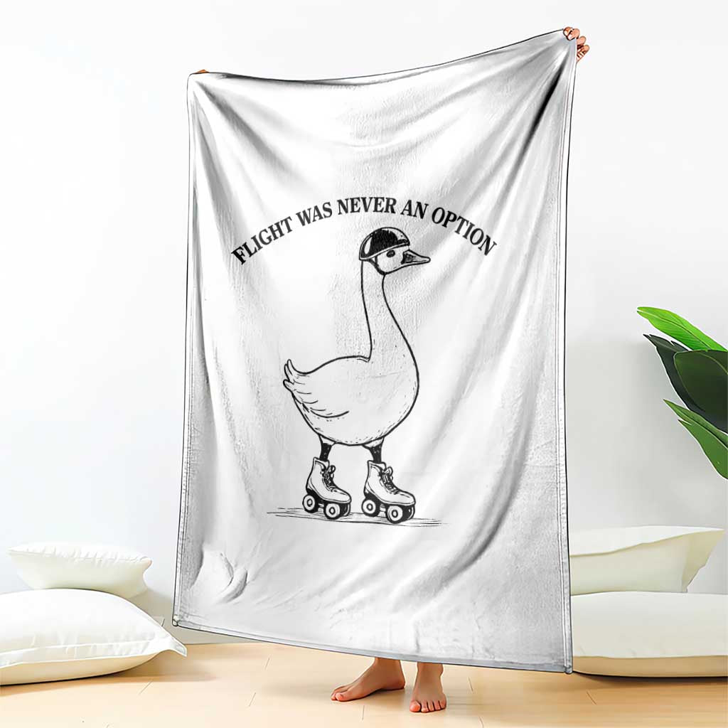 Funny Silly Goose Roller Skater Throw Blanket Flight Was Never An Option
