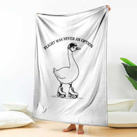 Funny Silly Goose Roller Skater Throw Blanket Flight Was Never An Option