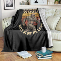 Funny Bald Bigfoot Throw Blanket Hair Would Only Slow Me Down