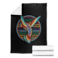 Colorful Geometric Tribal Hummingbird Throw Blanket Southwest Pattern Graphic