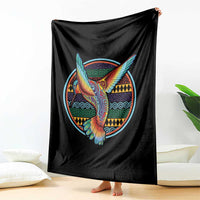 Colorful Geometric Tribal Hummingbird Throw Blanket Southwest Pattern Graphic