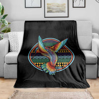 Colorful Geometric Tribal Hummingbird Throw Blanket Southwest Pattern Graphic