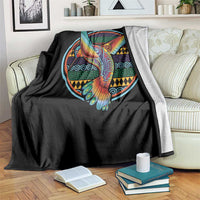 Colorful Geometric Tribal Hummingbird Throw Blanket Southwest Pattern Graphic