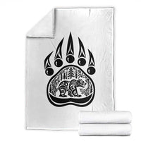 Native Inspired Alaska Grizzly Bear Throw Blanket Pacific Northwest Pride