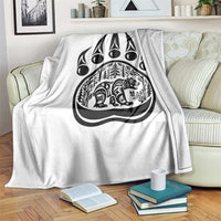 Native Inspired Alaska Grizzly Bear Throw Blanket Pacific Northwest Pride