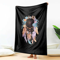Dream Catcher Colorful Boho Floral Feather Graphic Throw Blanket