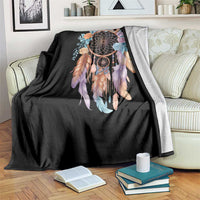 Dream Catcher Colorful Boho Floral Feather Graphic Throw Blanket