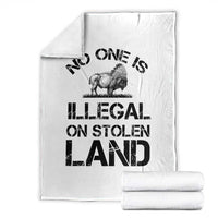 Native American Buffalo Graphic Throw Blanket No One Is Illegal On Stolen Land