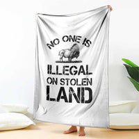 Native American Buffalo Graphic Throw Blanket No One Is Illegal On Stolen Land