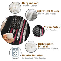 Vintage Native American Flag Throw Blanket Dreamcatcher And Feather Graphic