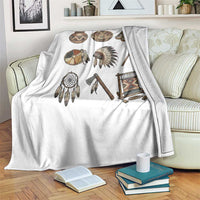 Indigenous Cultural Artifacts Throw Blanket Native American Heritage Graphic