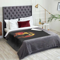 Vintage Native American Warrior Throw Blanket Indigenous Heritage Pride