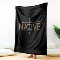 Western Style Tribal Feather Throw Blanket Vintage Boho Graphic