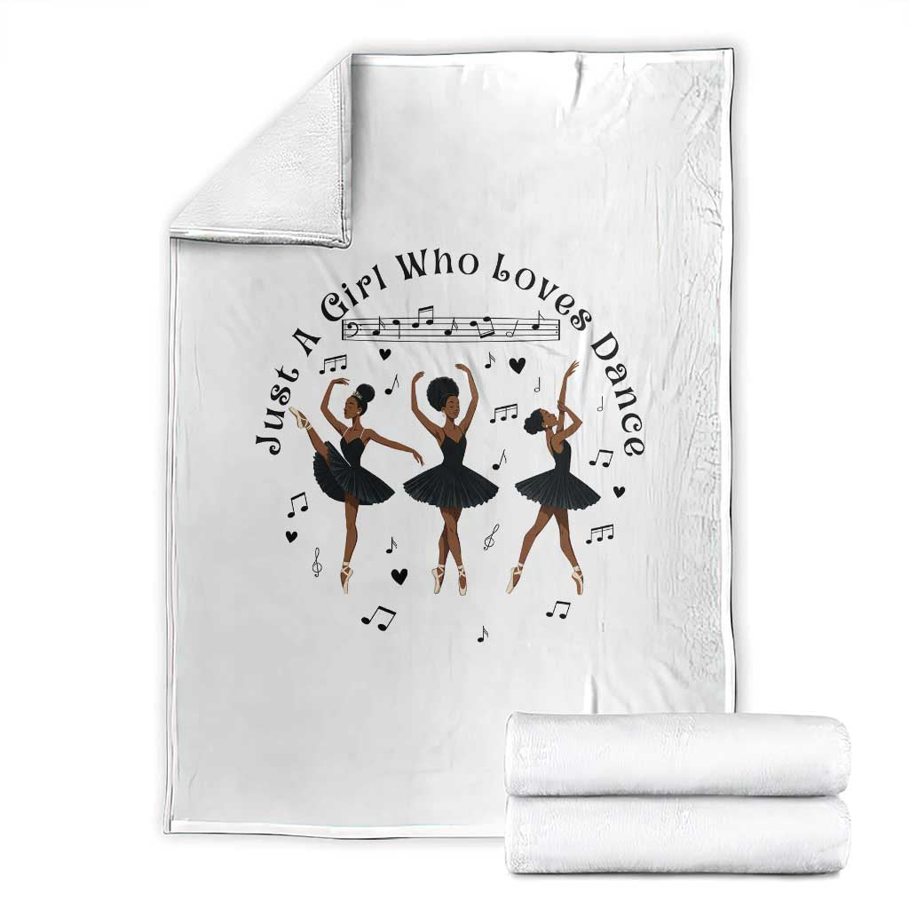 African American Ballet Dancer Throw Blanket Just A Girl Who Loves Dance - Wonder Print Shop