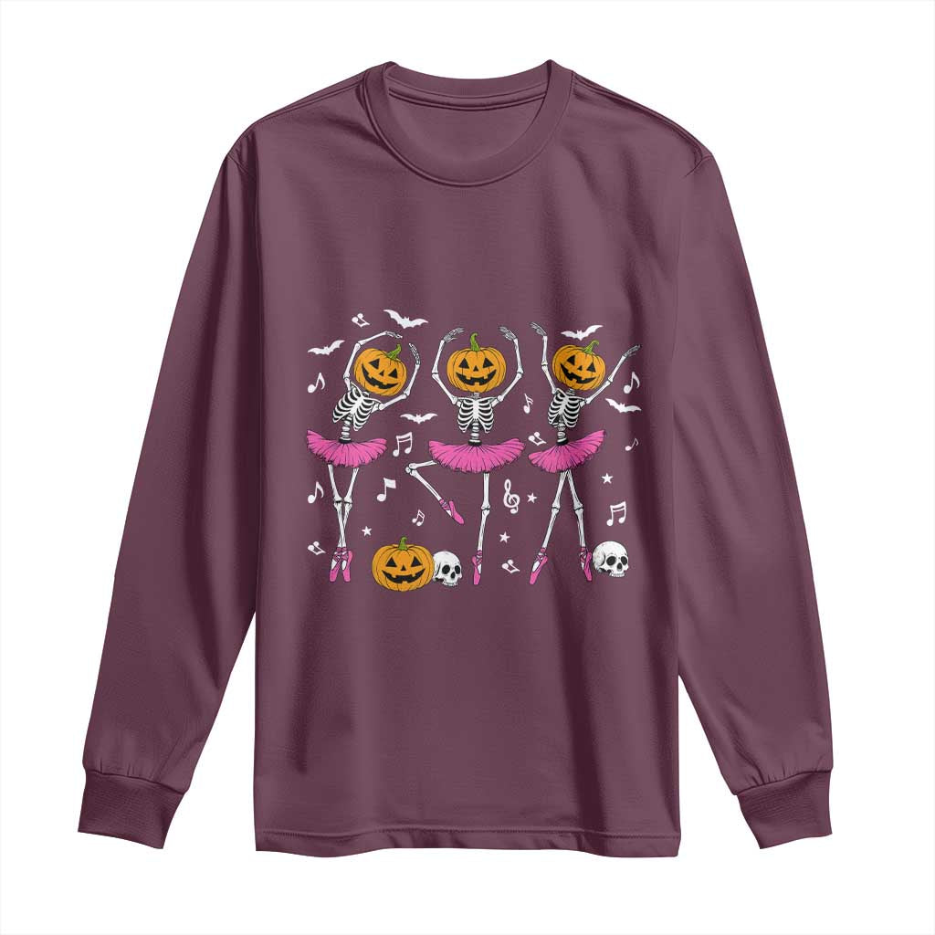 Ballet Skeleton Dance Long Sleeve Shirt Funny Halloween Gift - Wonder Print Shop