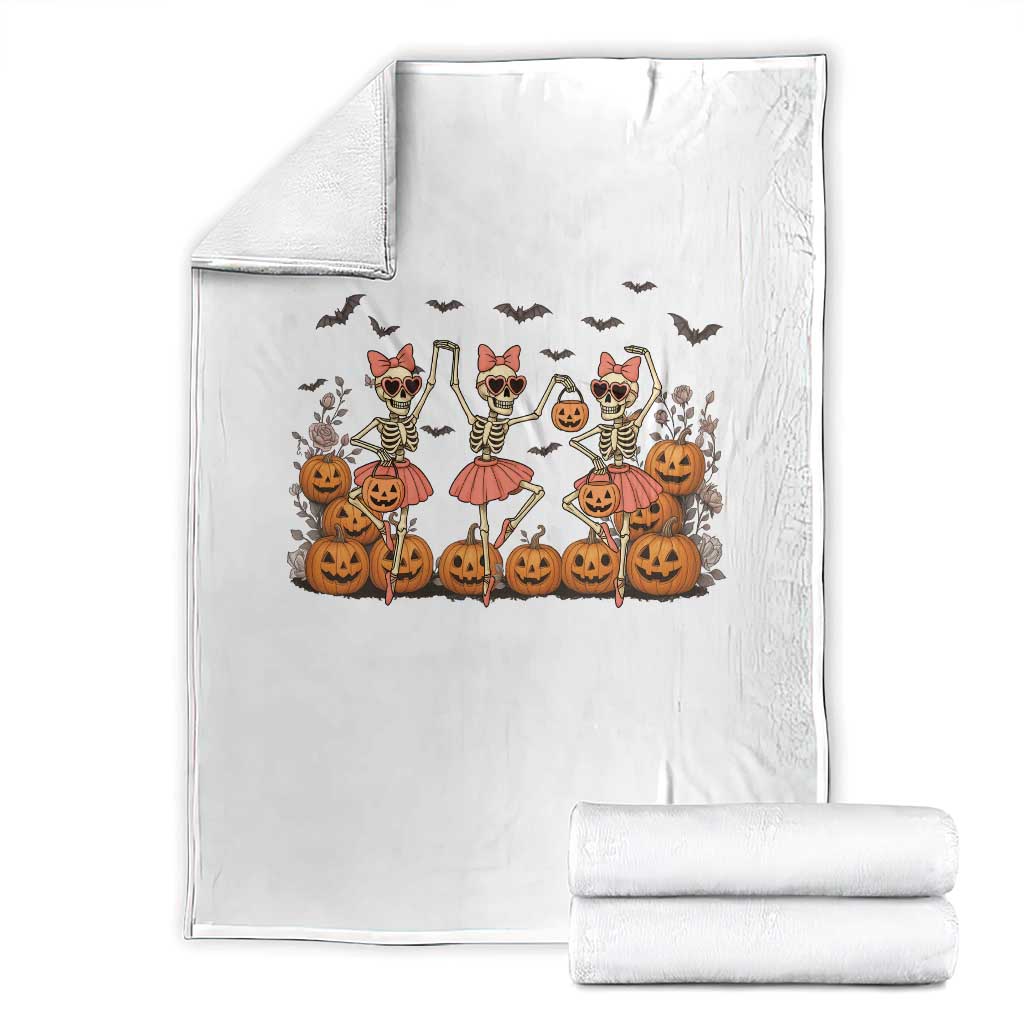Funny Halloween Skeleton Dance Throw Blanket Gift For Ballet Lover - Wonder Print Shop