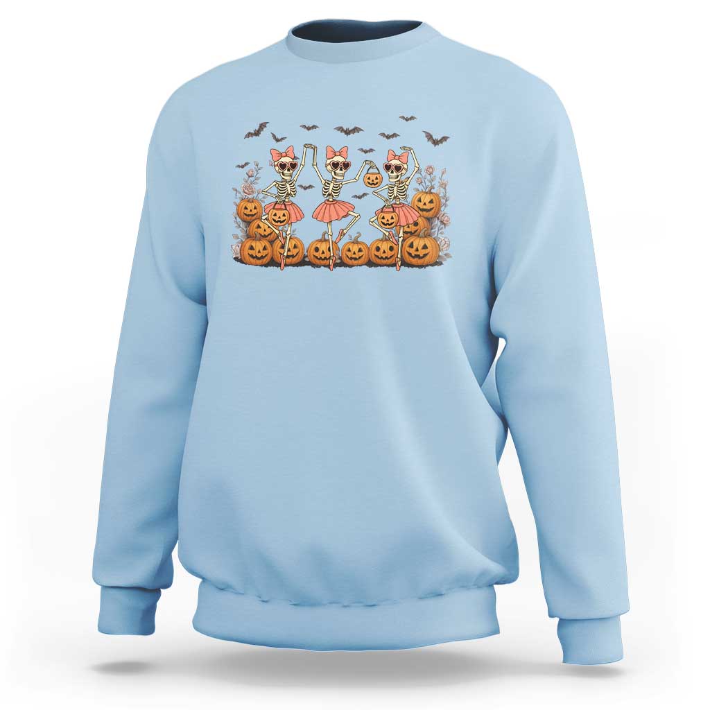 Funny Halloween Skeleton Dance Sweatshirt Gift For Ballet Lover - Wonder Print Shop
