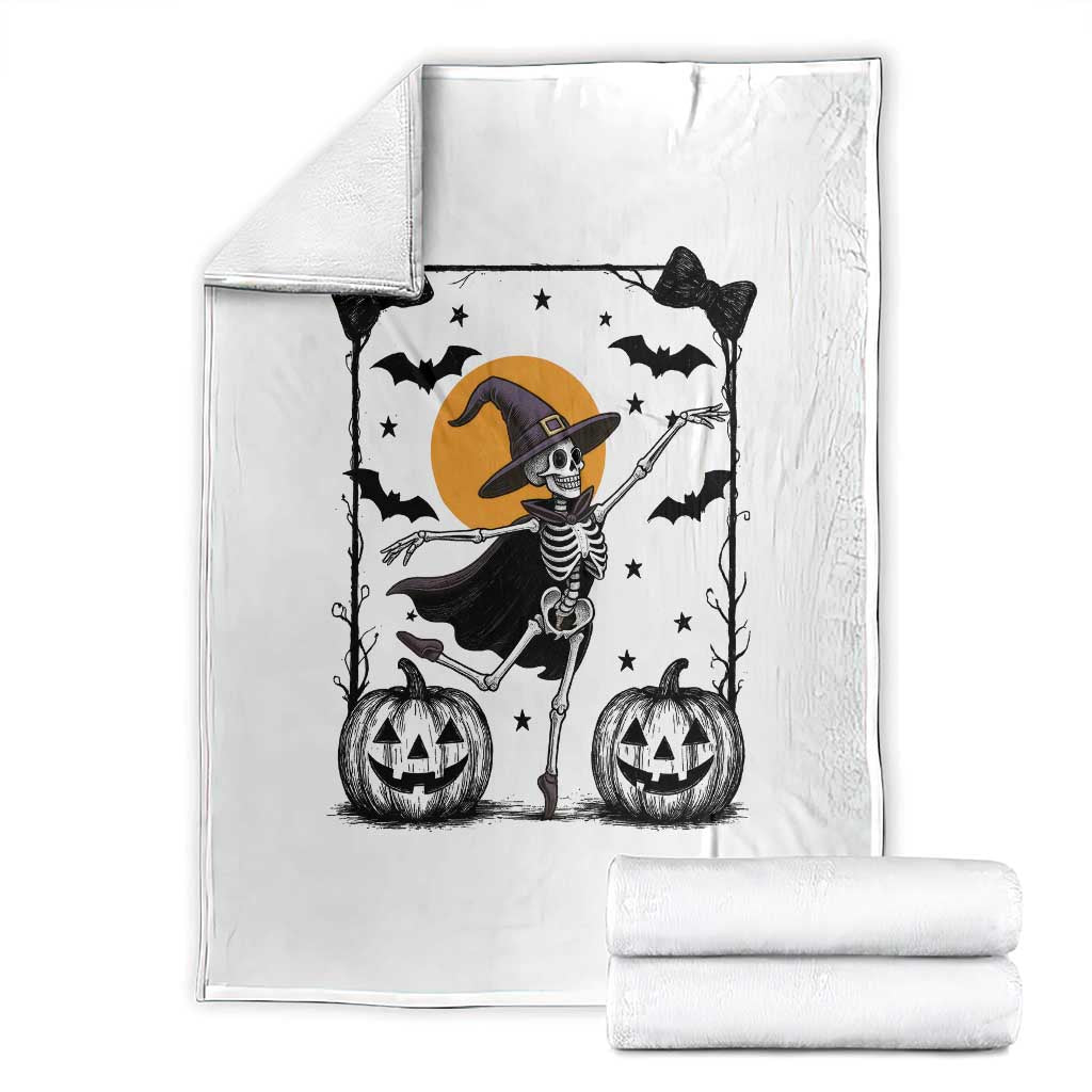 Funny Skeleton Witches Dance Ballet Throw Blanket Halloween Gift - Wonder Print Shop