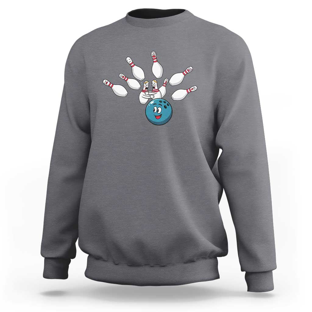 Funny Sport Bowler Gift Sweatshirt Bowling Ball Chasing Pins - Wonder Print Shop