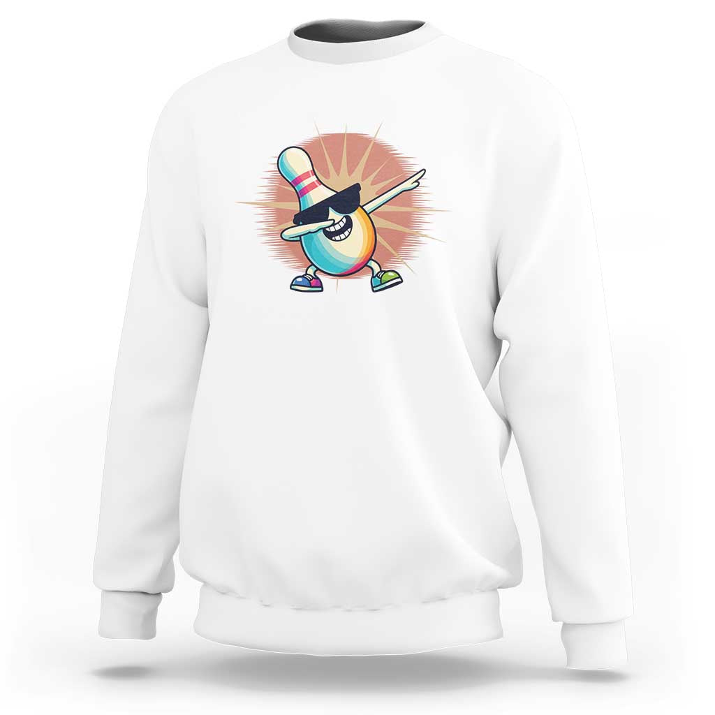 Dabbing Bowling Pin Sweatshirt Funny Player Gift - Wonder Print Shop