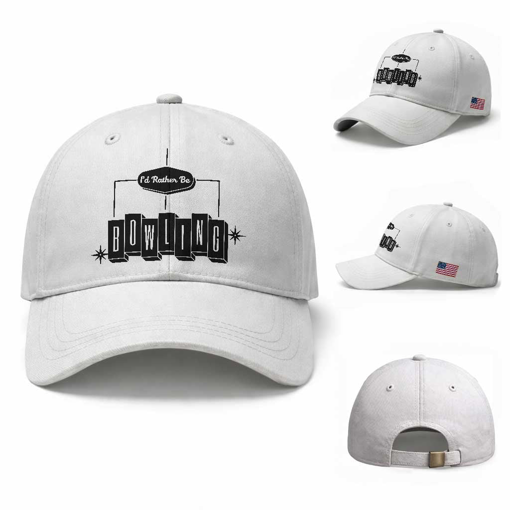 Id Rather Be Bowling Baseball Cap Funny Bowler Gift