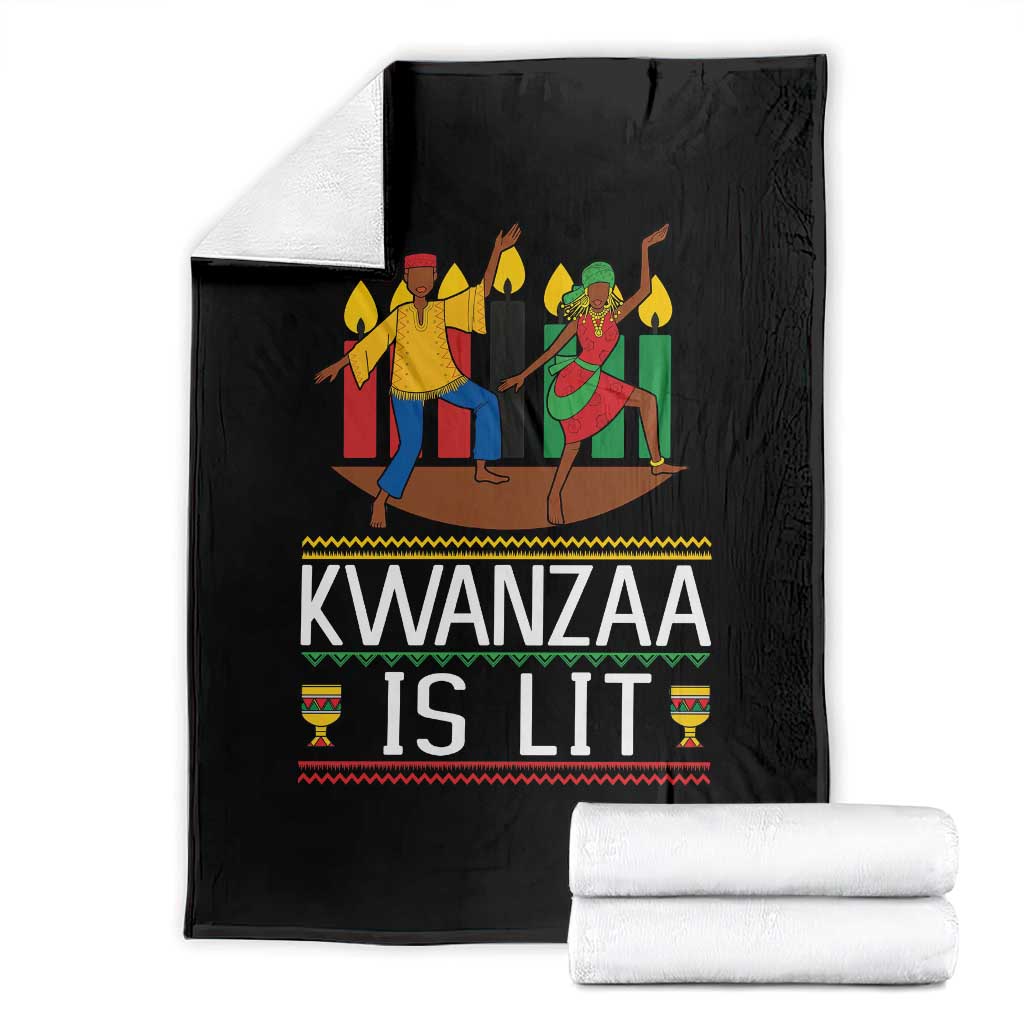 Funny Kwanzaa Is Lit Throw Blanket Festival Of Lights African Heritage Gift - Wonder Print Shop