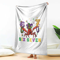 Funny 67 Crawfish Mardi Gras Throw Blanket Six Seven Meme