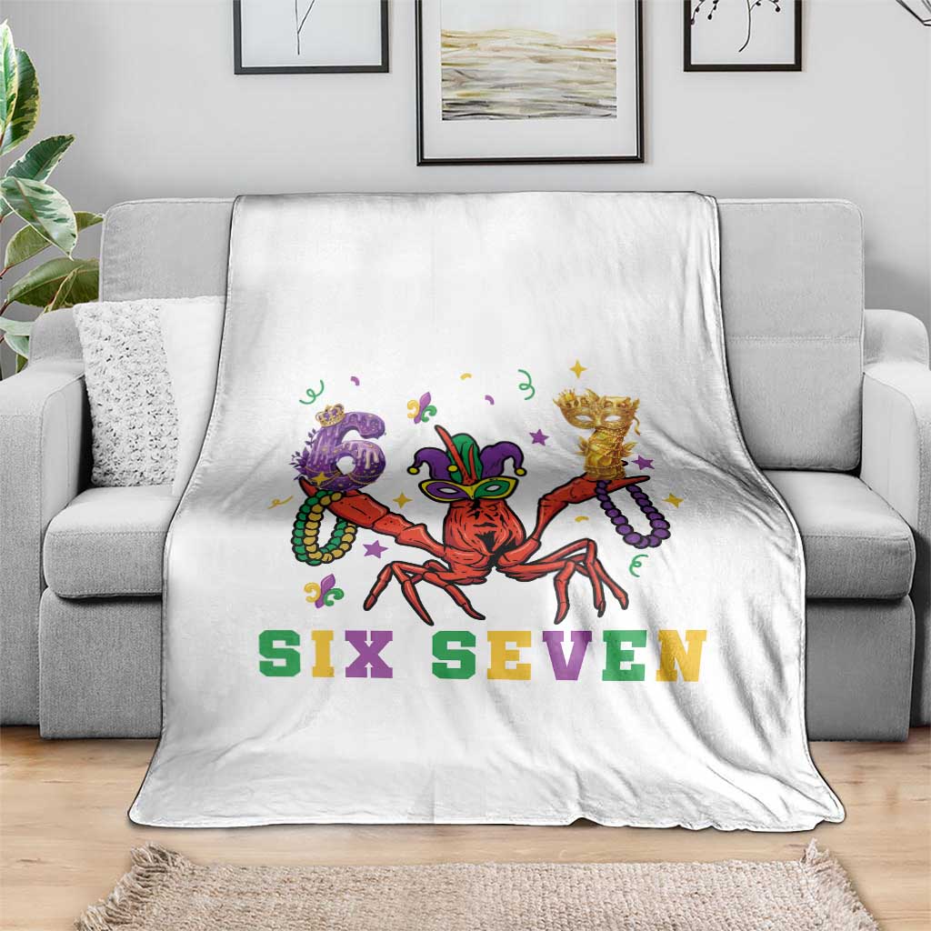 Funny 67 Crawfish Mardi Gras Throw Blanket Six Seven Meme