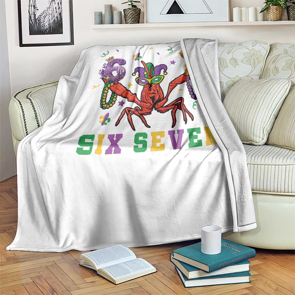 Funny 67 Crawfish Mardi Gras Throw Blanket Six Seven Meme