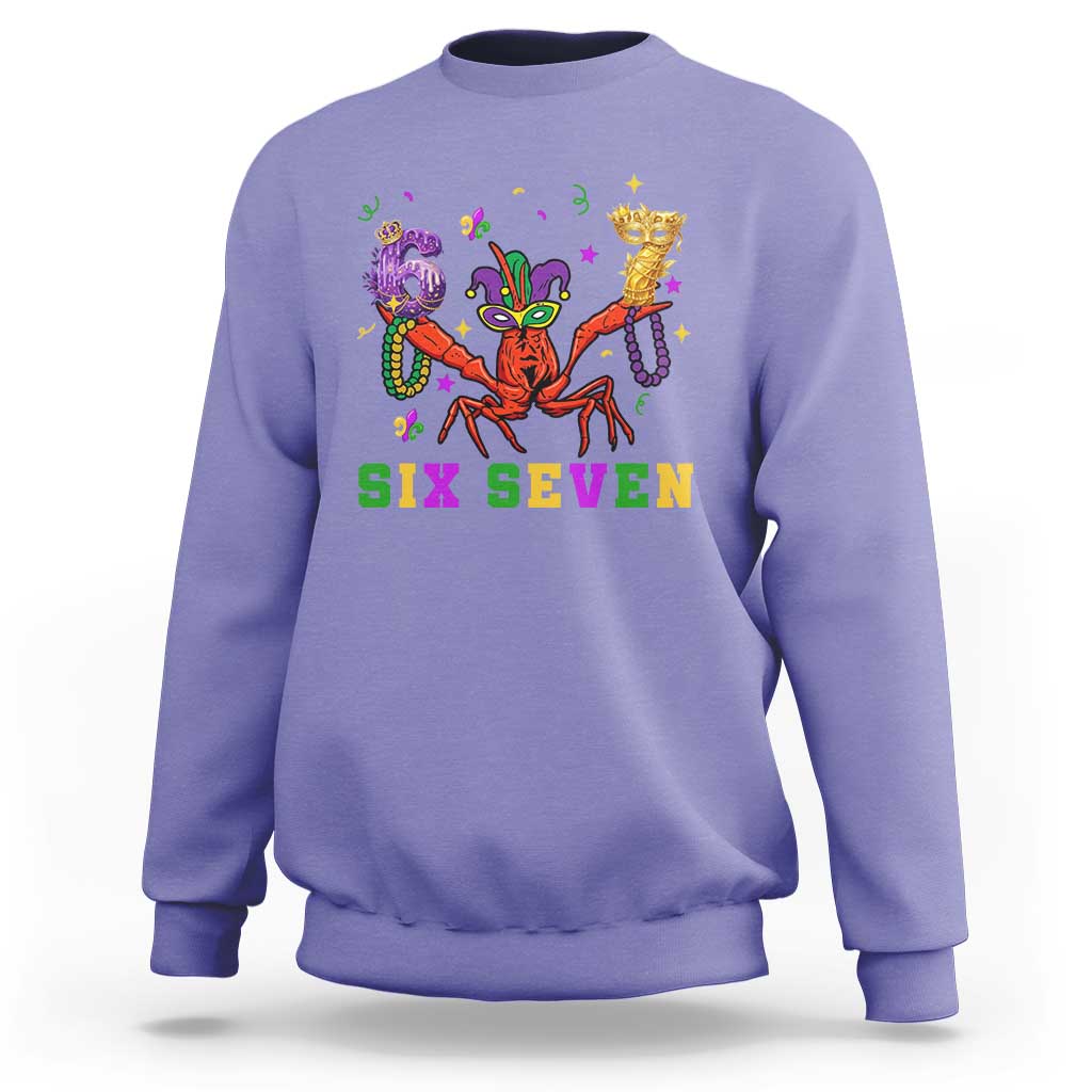 Funny 67 Crawfish Mardi Gras Sweatshirt Six Seven Meme