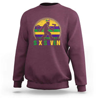 Funny Mardi Gras Bigfoot Sweatshirt Six Seven Meme