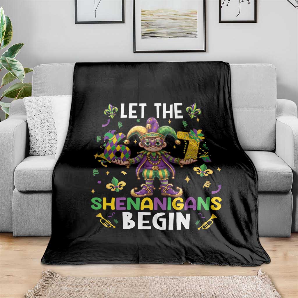 Let The 67 Shenanigans Begin Throw Blanket Six Seven Meme Mardi Gras