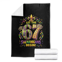 Mardi Gras Six Seven Throw Blanket Let The 67 Shenanigans Begin