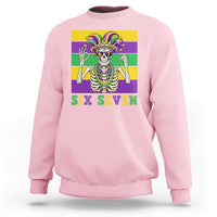 Funny Mardi Gras Skeleton Sweatshirt Six Seven Meme