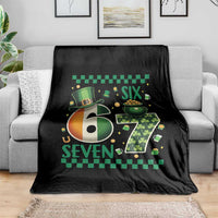 Funny St Patricks Six Seven Throw Blanket Gen Z Irish Gift
