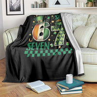 Funny St Patricks Six Seven Throw Blanket Gen Z Irish Gift