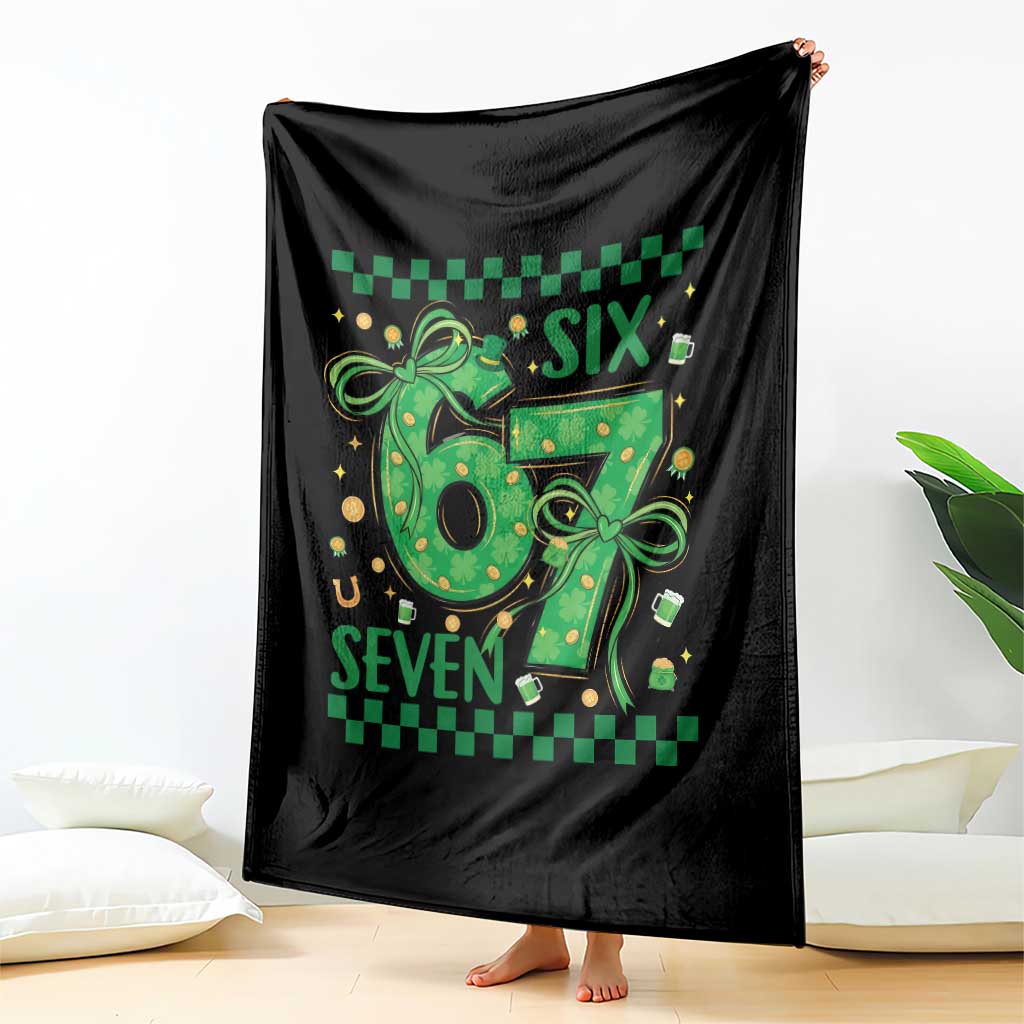 Funny St Patricks Day Throw Blanket Six Seven Meme Irish Gag Gift
