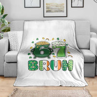 Funny St Patricks Day Six Seven Meme Throw Blanket Irish American Gift