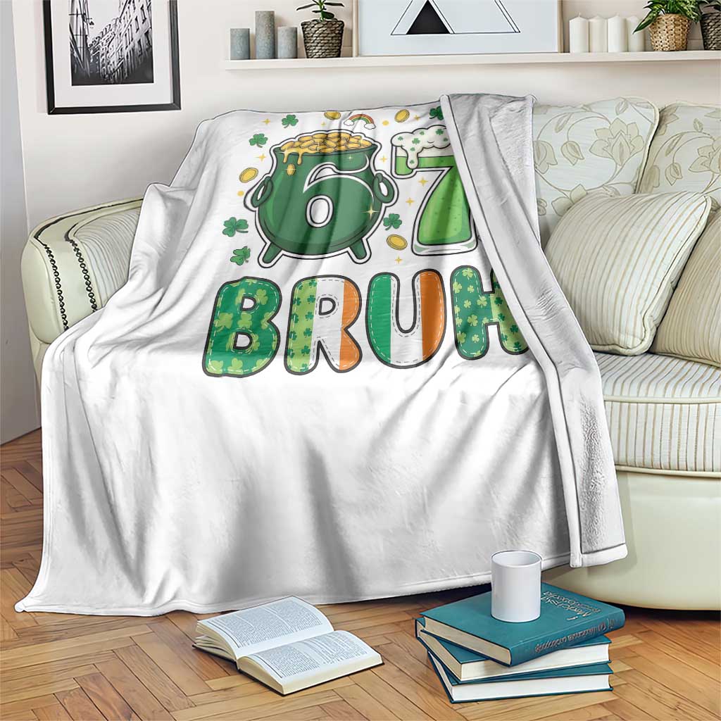 Funny St Patricks Day Six Seven Meme Throw Blanket Irish American Gift
