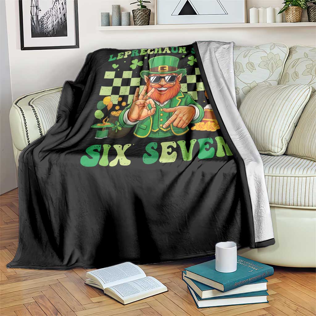 Funny Leprechaun Says Six Seven Throw Blanket St Patricks Day