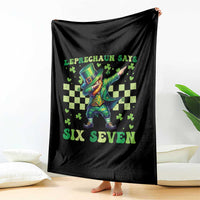 Leprechaun Six Seven Meme Throw Blanket Funny St Patricks Day Gift