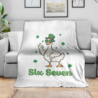 Lucky Goose Six Seven Meme Throw Blanket St Patricks Day