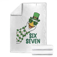 Chaotic Goose Six Seven Meme Throw Blanket Funny St Patricks Day Gift