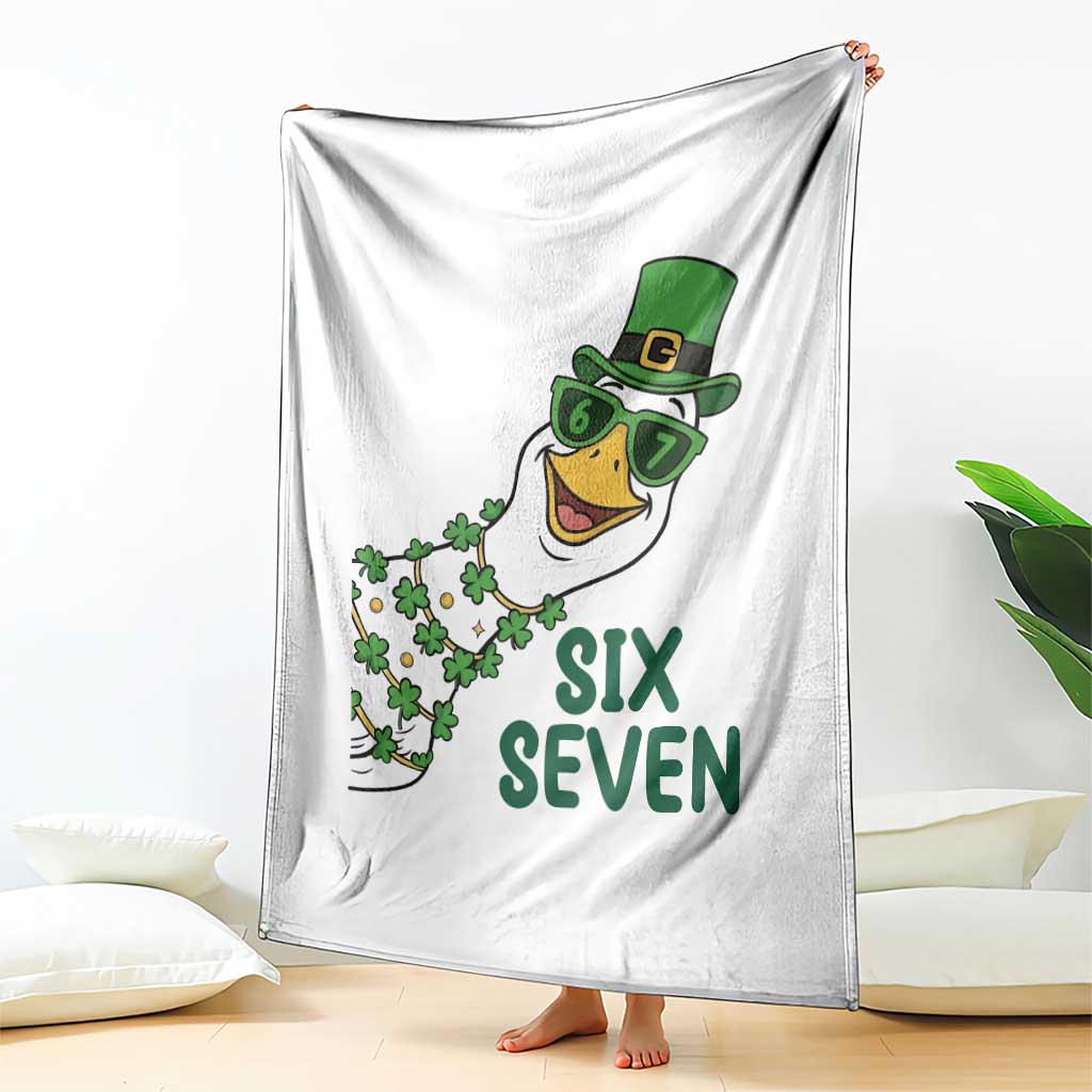 Chaotic Goose Six Seven Meme Throw Blanket Funny St Patricks Day Gift