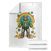 Bigfoot Six Seven Meme Throw Blanket Funny St Patricks Day Gift