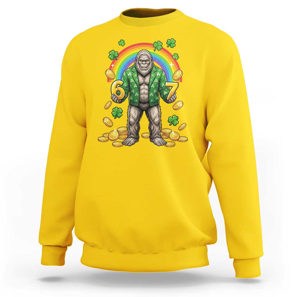 Bigfoot Six Seven Meme Sweatshirt Funny St Patricks Day Gift