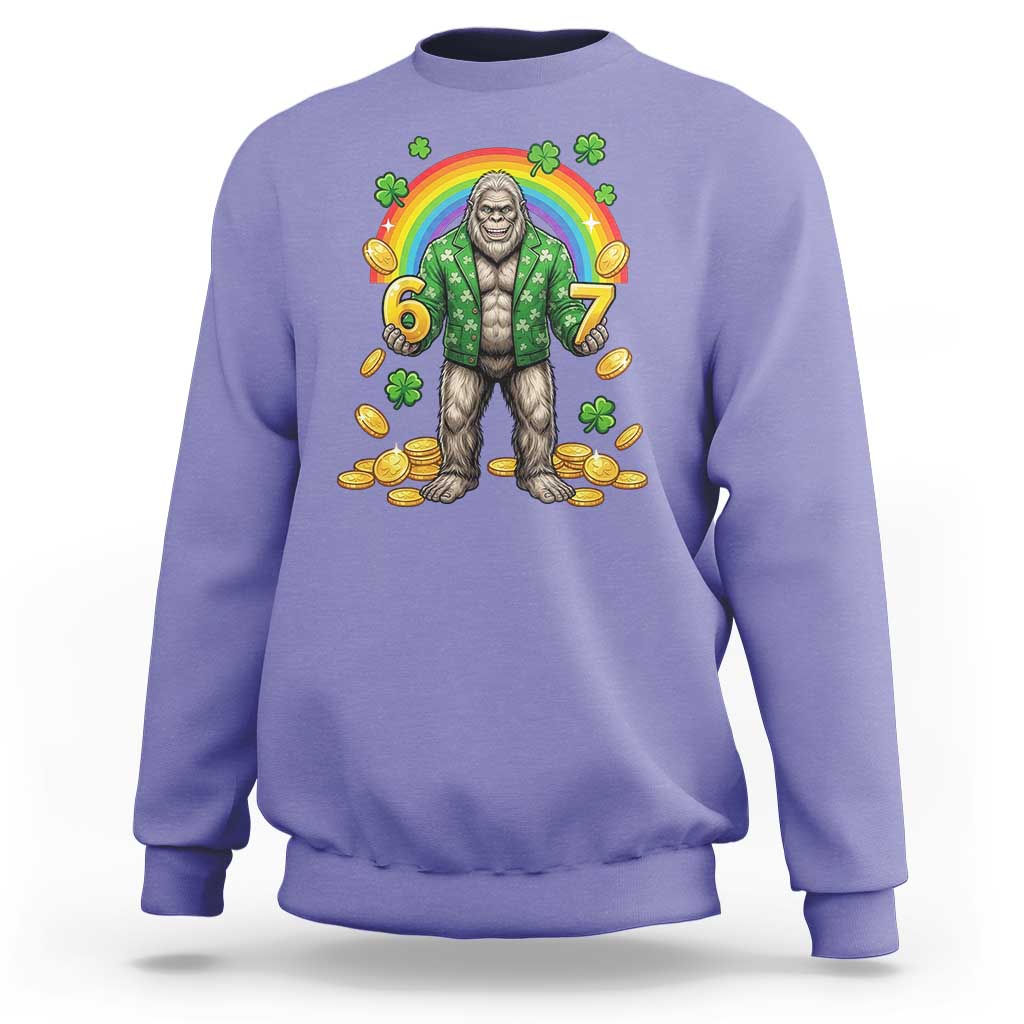 Bigfoot Six Seven Meme Sweatshirt Funny St Patricks Day Gift