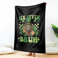 Bigfoot Six Seven Bruh Throw Blanket Gen Z Irish Gift