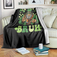 Bigfoot Six Seven Bruh Throw Blanket Gen Z Irish Gift