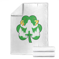 St Patricks Day Bigfoot Shamrock Throw Blanket Six Seven Meme